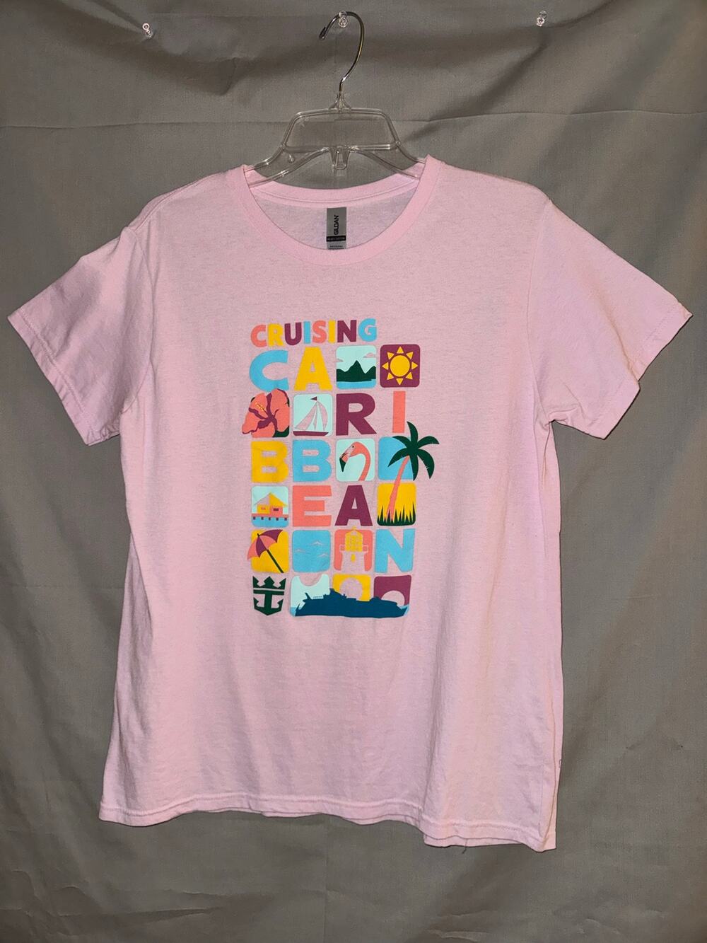 Royal Caribbean Cruising Caribbean Pink T-Shirt Women's Large Cruise Ship